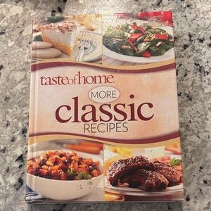 Taste of Home More Classic Recipes Cookbook with Red and Brown Accents